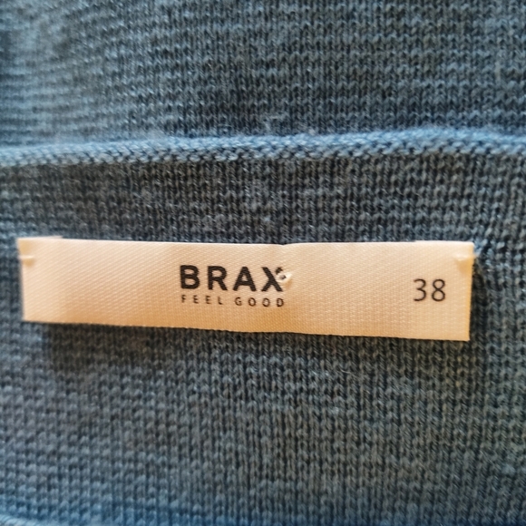 BRAX Blue Wool Blend Textured Sweater Size 38 M Pullover 3/4 Sleeve - Picture 8 of 9